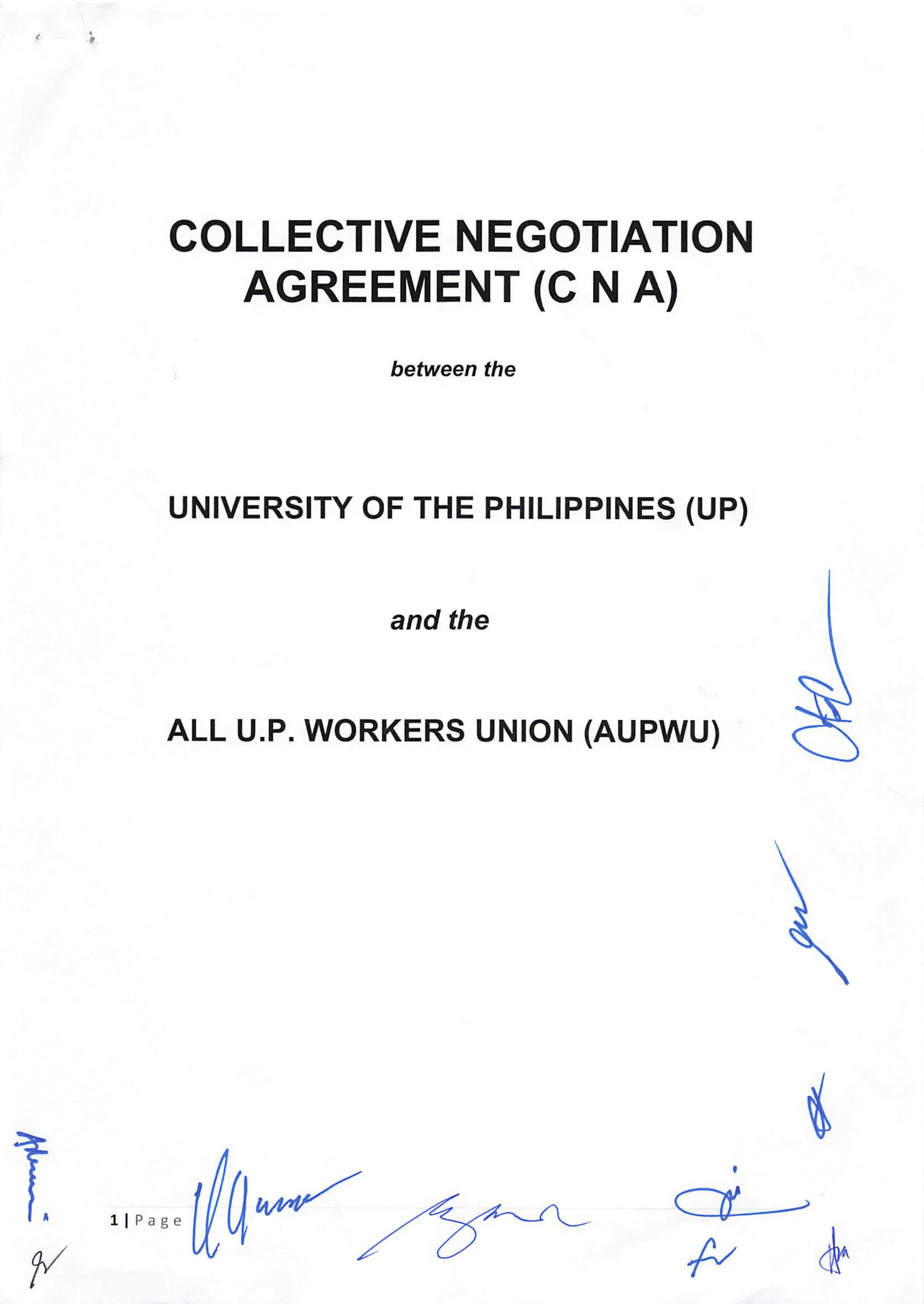 CNA signed AUPWU