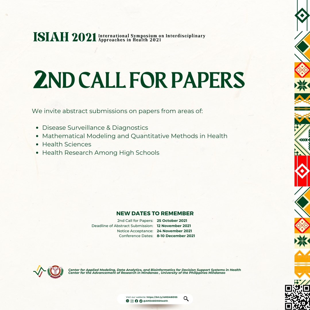 ISIAH 2021 2nd Call for Papers